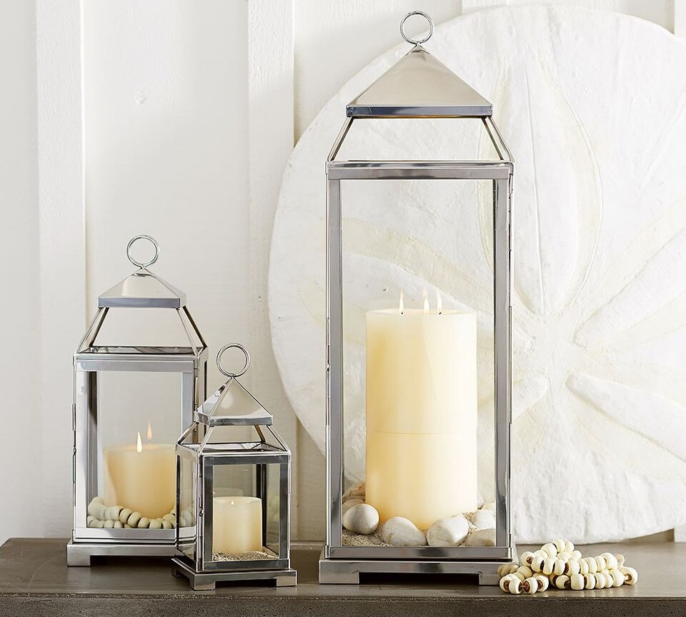 Malta Glass & Metal Lantern Pottery Barn Australia